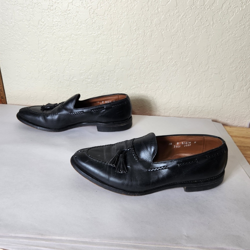 Allen Edmonds Pembrooke Black Leather Tassel Loafers Mens 10 D Made in USA